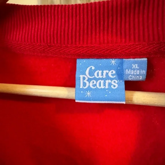 Women's Care Bears Pink Red Pom Pom Sweatshirt vintage XL - Picture 4 of 4